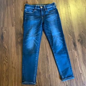 Dark wash blue jeans